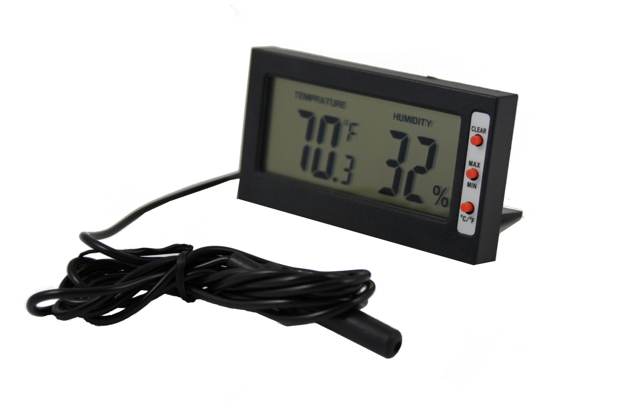 Mini Digital Thermometer Hygrometer and Hygrometer for Various Reptile Greenhouse/Indoor/Home/Office Hopter LCD Digital Temperature Hygrometer Thermometer Black 