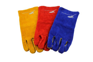 Large Two-Tone Leather Reptile Handling Gloves Gloves