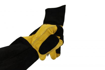 Large Two-Tone Leather Reptile Handling Gloves Gloves