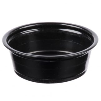 1.5oz Black Disposable Food & Water Dishes Black Plastic