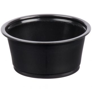 2oz Black Disposable Food & Water Dishes Black Plastic